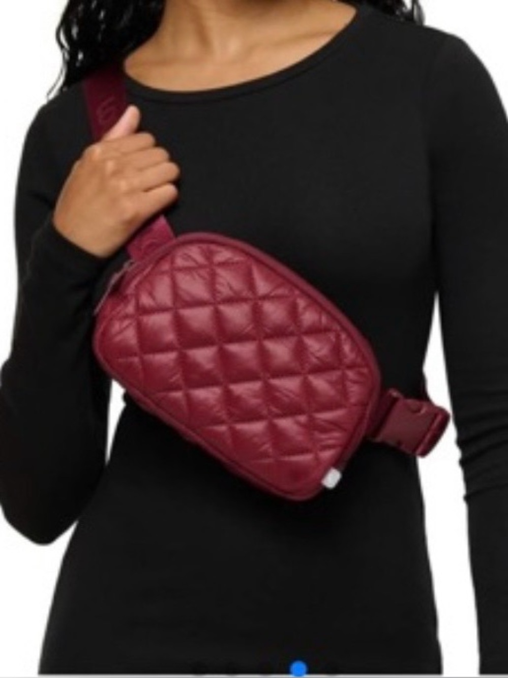 Lole Quilted Wine Red Mini Crossbody Bag